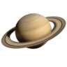 Saturn: Pale yellow gas giant with prominent rings